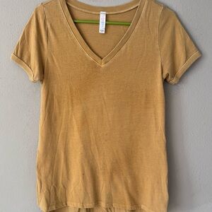 LuLaRoe Short Sleeve Tan V-Neck Tee